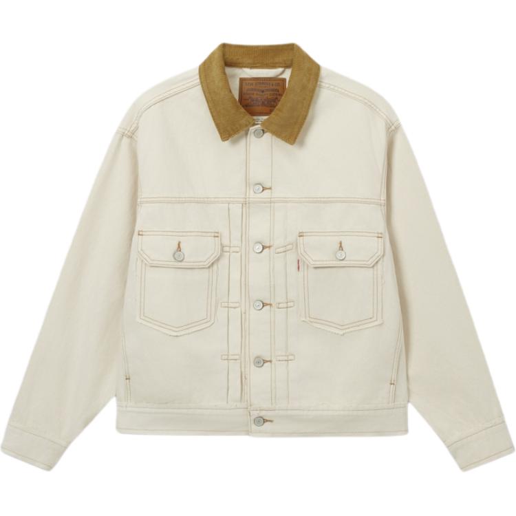 Levis Kordfløyel Komfortabel Løs Passform Denimjakke Herrejakker Off-White 0016V-0000