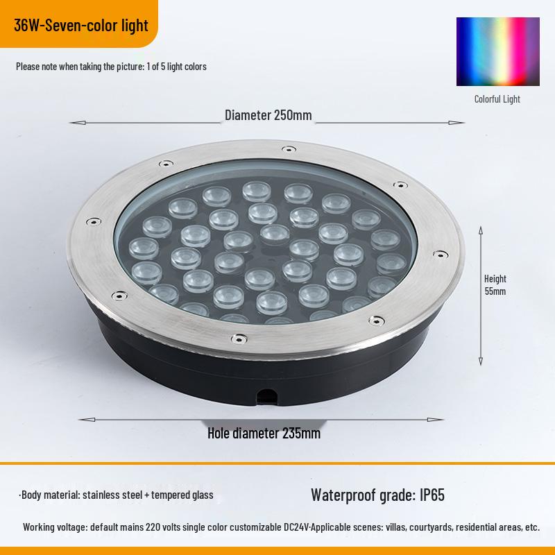 Ultra-Thin Waterproof LED In-Ground Courtyard Spotlight for Garden Decoration