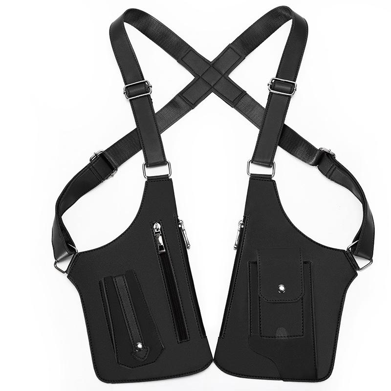 Herren Vintage Rucksack mit Unterarm Crossbody Multifunktionale Einzelschultertasche - Outdoor Handyweste Tasche