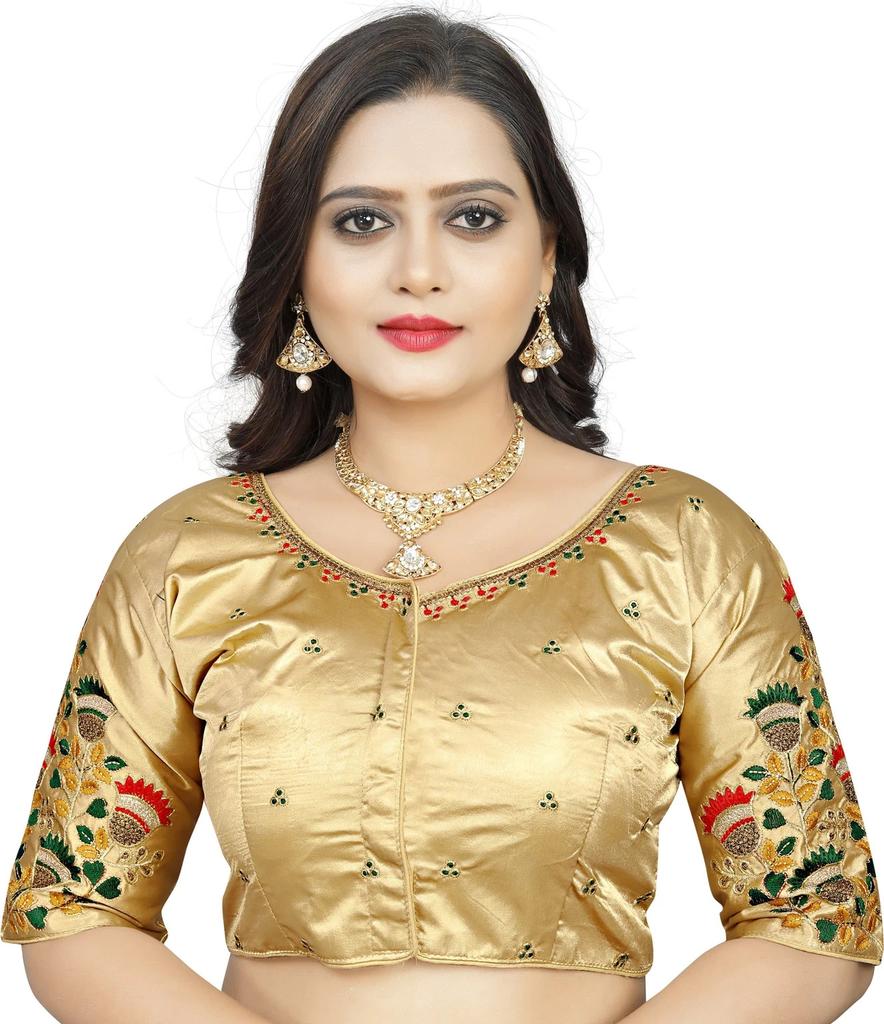 Indian Designer Silk Embroidery Blouse Women's Party Wedding Wear Ethnic Choli