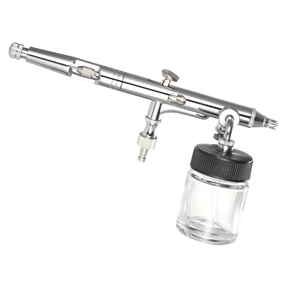 KKmoon Professional Multi Purpose Side Feed Dual Action Airbrush Kit Set Adjustable Air Control 0.25mm 7cc & 22cc