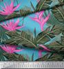 Soimoi Japan Crepe Satin Stoff Blomster & Blader Tropisk Stoff Prints etter meter 42 tommer