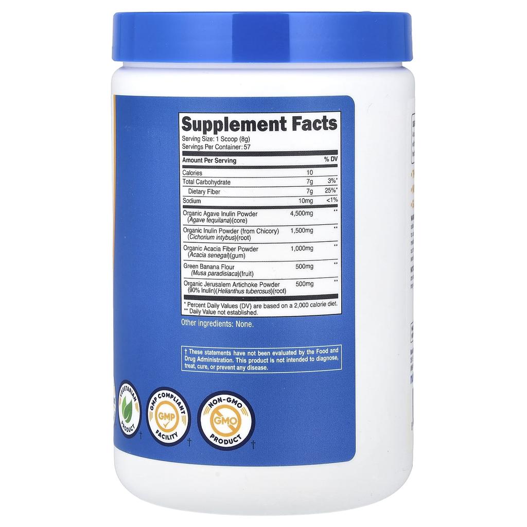 Nutricost Prebiotic Fiber, Unflavored, 453g (16.2oz)