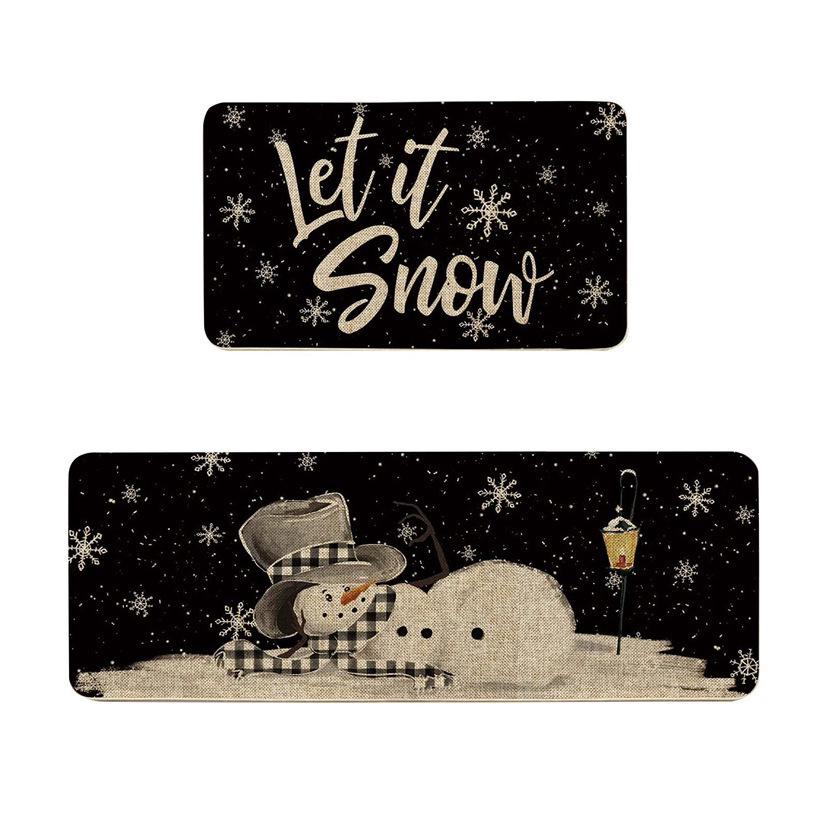 Cross-border Christmas Holiday Anti-Slip, Dirt-Resistant Kitchen Floor Mats – Long, Oil-Absorbing, Decorative Door Foot Mats