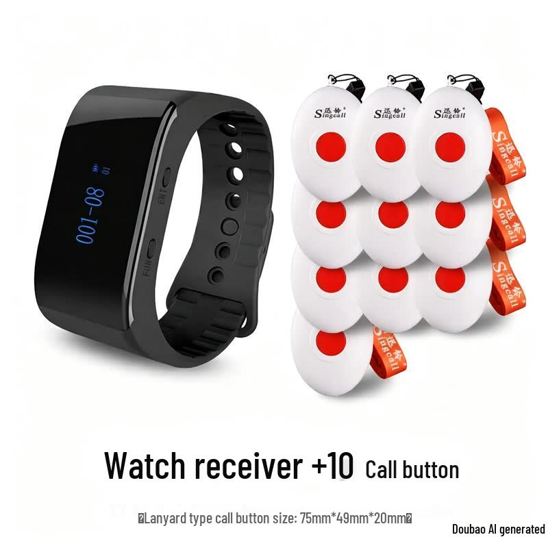 Singcall Emergency Wireless Call System with Vibration Wristband and Pagers