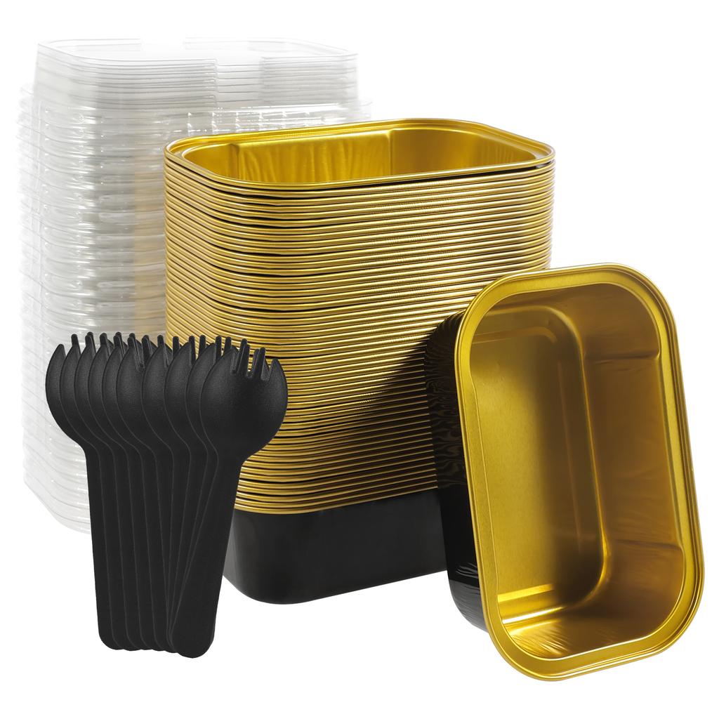 50/100Pcs 200ml Cake Mold Tin Foil Aluminum Foil Pudding Cup Baking Pans Mini Mousse Cupcake Containers Baking Mould Loaf Pans