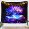 Snake Tapestry Purple Flower Leaves Wall Hanging for Kids Boy Girl Room Decor, Exotic Exotic Boho Moon Wall Blanket Tapestries