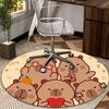 Bear Friends Greeting round carpet Chair cushion Round Entryway Rug, Soft Round Rugs for Living Room, Bedroom, Circle Carpet decor gifts
