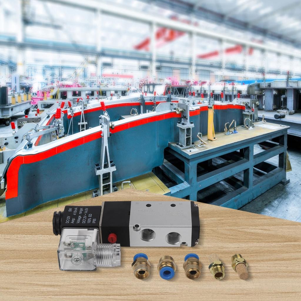 Průměr konektoru 1/4 palce DC 12V Ventil Pneumatický ventil Elektromagnetický ventil