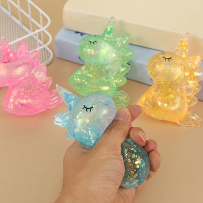 Glitter Squeeze Toy Slow Rebound Soft Elastic Pinching Feeling Cute Decompression Tool for Kids Portable Stress Reliever