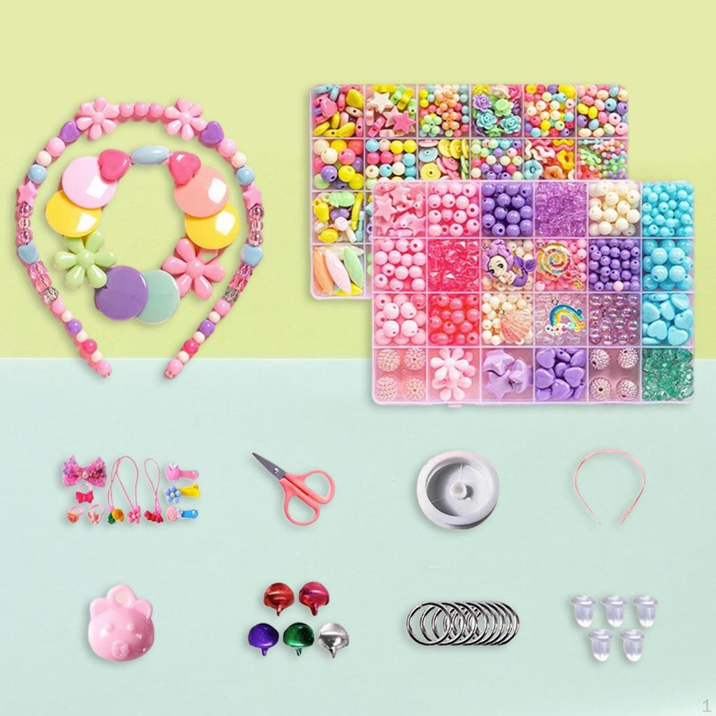 Children Beads Kit Loose Jewelry Making Boys Girls Educational Toys Gift DIY Beading Spacer