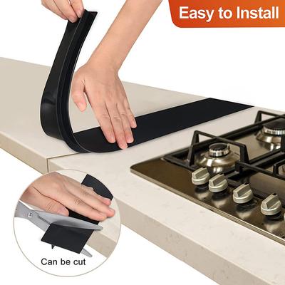 Stove Counter Gap Cover T-shaped Sealing Strip Kitchen Silicone Heat Resistant Mat Gas Stove Protector Slit Oil Dust Seal Cover
