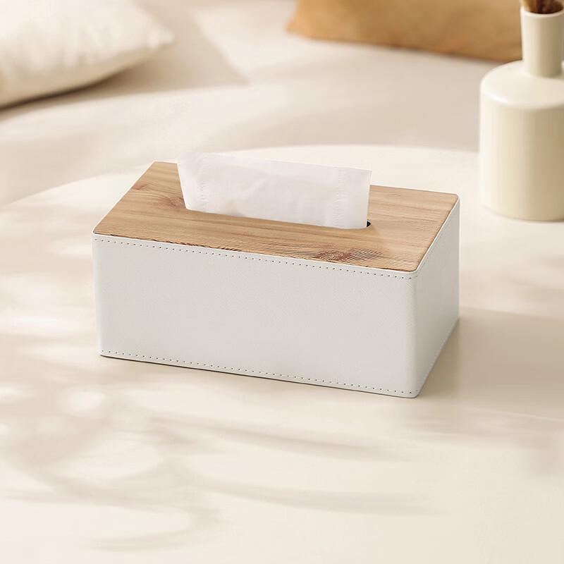 Cmaos Elegant Pearl White Wall-Mounted Tissue Box