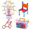420pcs Multifunctional Creative Building Blocks Set - Assorted Colors & Shapes Magic Wands for Focus & Learning