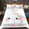 Custom Name Duvet Cover Set Cartoon Animals Unicorn Bedding Set Twin Full Queen King For Kids Girls Boys Birthday Wedding Gifts