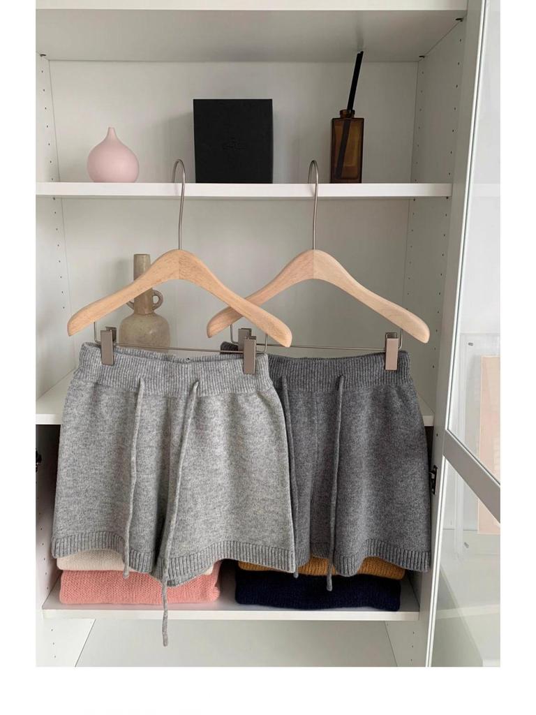 Women's High Waist Knitted Wide-Leg Shorts, Autumn/Winter 2025 A-Line Casual.