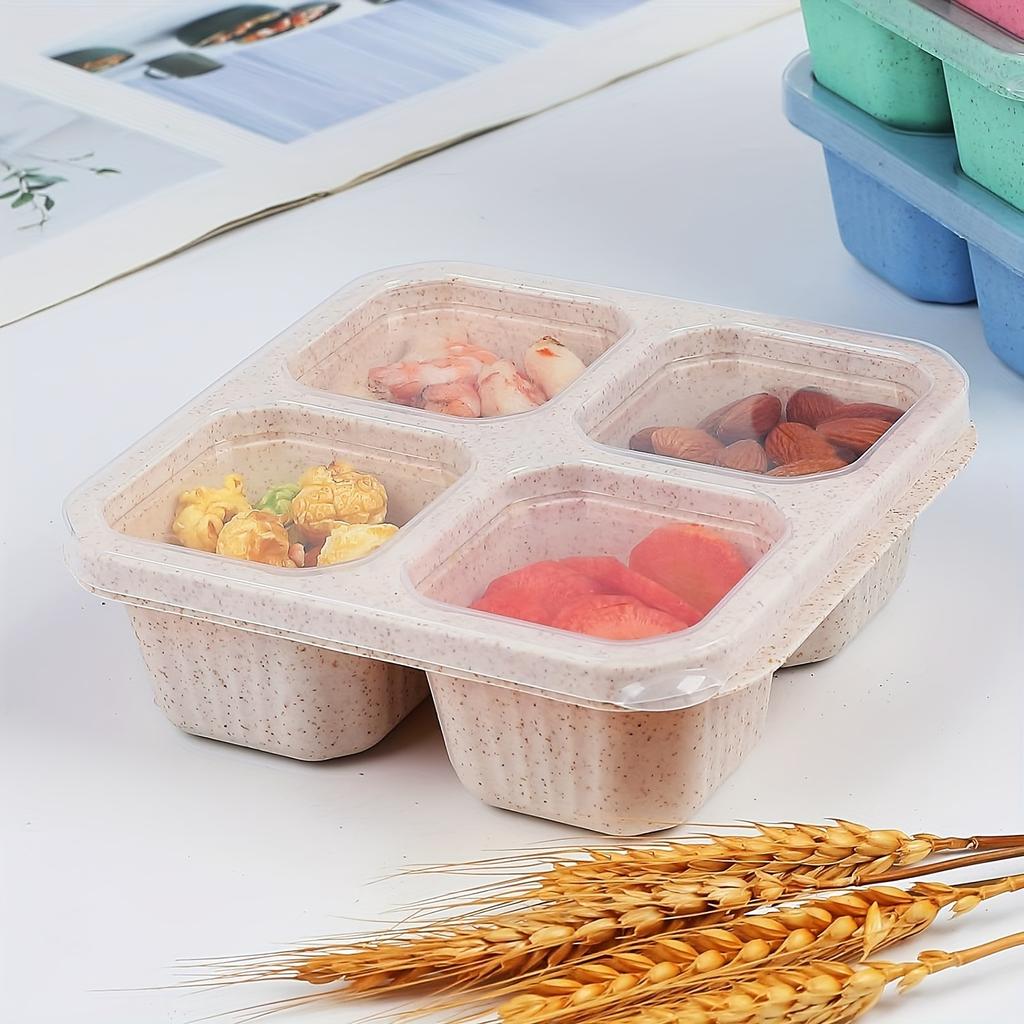 4 buc Recipiente pentru Gustări/Compartimente Cutie Bento pentru Gustări, Recipiente Reutilizabile pentru Pregătirea Mesei pentru Prânz, Recipiente Divizate pentru Depozitarea Alimentelor pentru Școală, Muncă, Călătorii