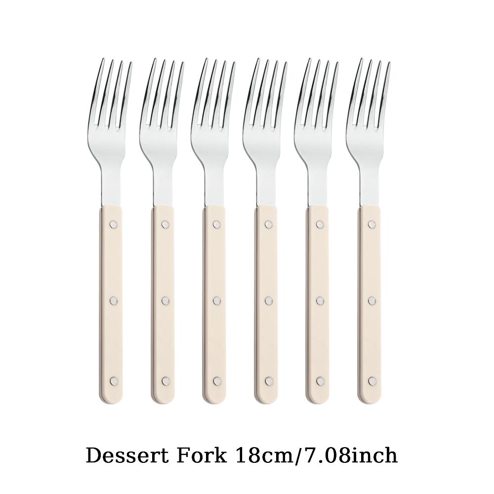 ABS Handle Rivets Decoration Cutlery Set Stainless Steels Dinner Set Green Fork Knife Spoon Western Dinnerware Kitchen Flatware