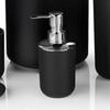Mülleimer Zahnbürstenhalter Set Toilettenbürste Seifenschale Lotion Spender Schwarz Hotel Badezimmer