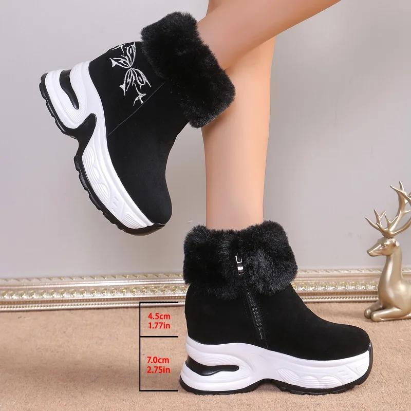 Fashion Winter Women Boots Thick Bottom Ankle Boots 2024 New Warm and Comfortable Snow Boots for Women Plush Fashionable Ladies Shoes