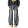 New Autumn Jeans Men's American Drawstring Grinding White Striped Trousers