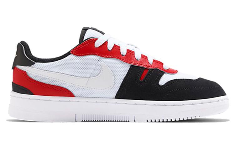 Nike Squash Type Fabric Slip Resistant Cushioning Low top Kids' Skateboarding Shoes Red White CJ4119-101