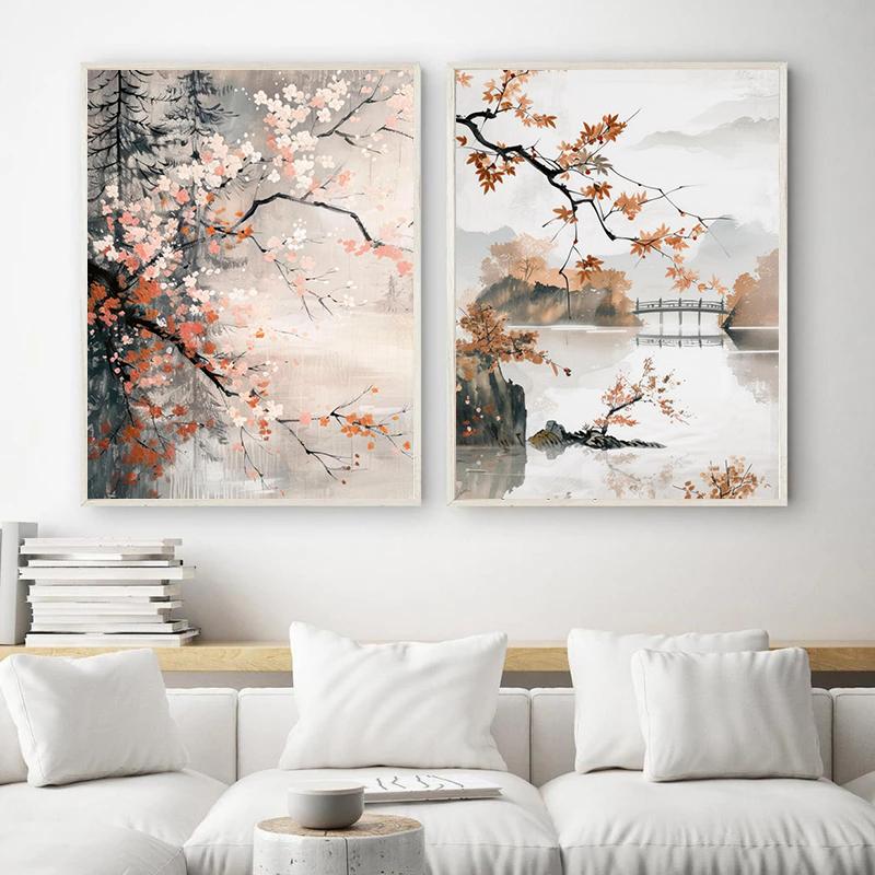 Moderne Japanse Minimalistische Zen Zen Vreedzaam Landschap Kunst Poster Canvas Print Woonkamer Slaapkamer Huisdecoratie Frameloos