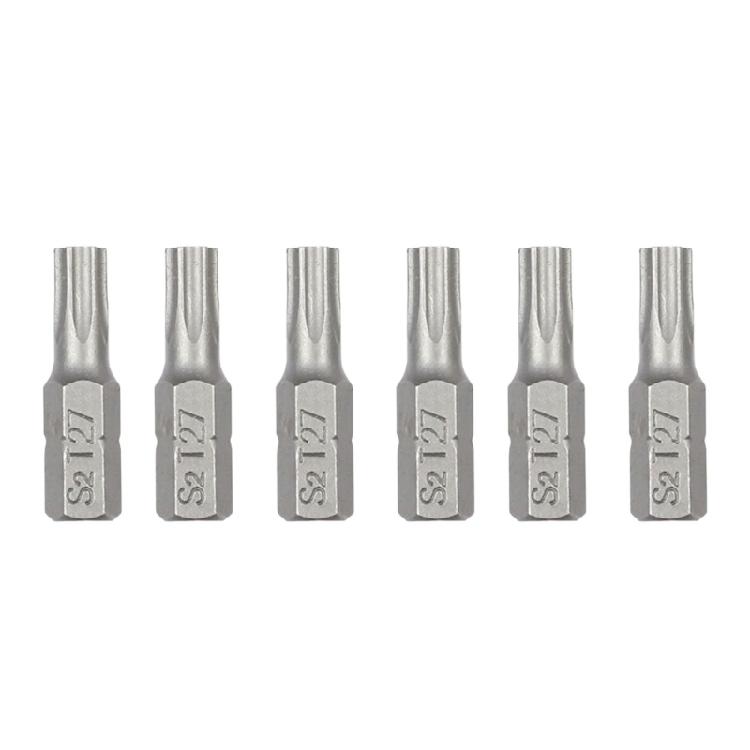 6 Piece Steel Tamper Resistant Bit Set 1/4" Hexagonal Shank Magnetic Screwdriver Bit For Various Applications