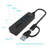Multiple Port USB3.0 Hubs Featuring SDTF Card Slots 2 USB2.0 Port Data Transfer Adapters For Computer Tablets