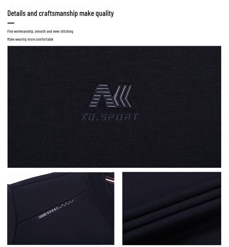 Men's Fleece-Lined Long Sleeve Wool Sweater - Casual Loose Fit, Autumn/Winter Style