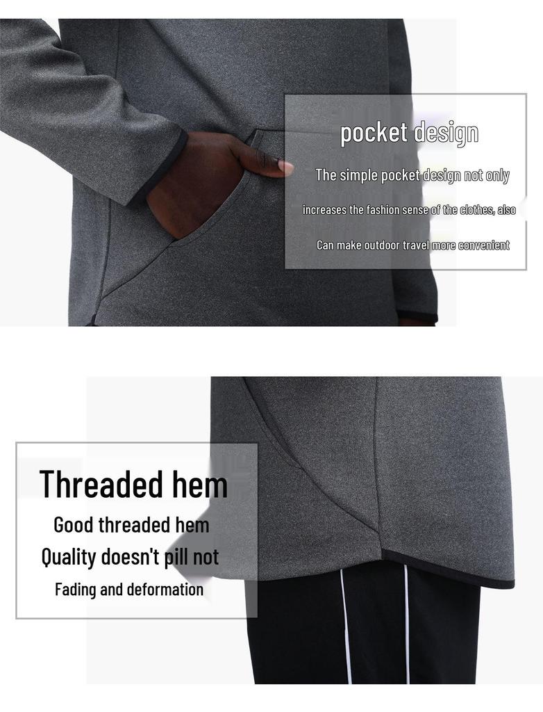 Men's Quick-Dry Outdoor Sports Hoodie for Running and Training - Loose Fit, Plus Size