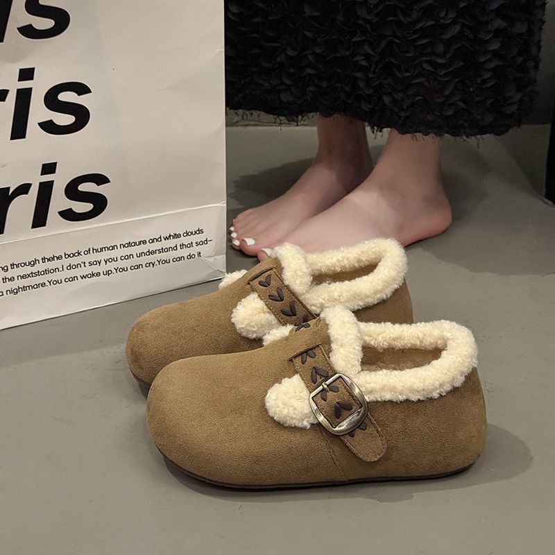 Women's large size soft elastic winter warm cold padded snow boots non-slip wear outdoor casual sneakers cotton boots fur shoes