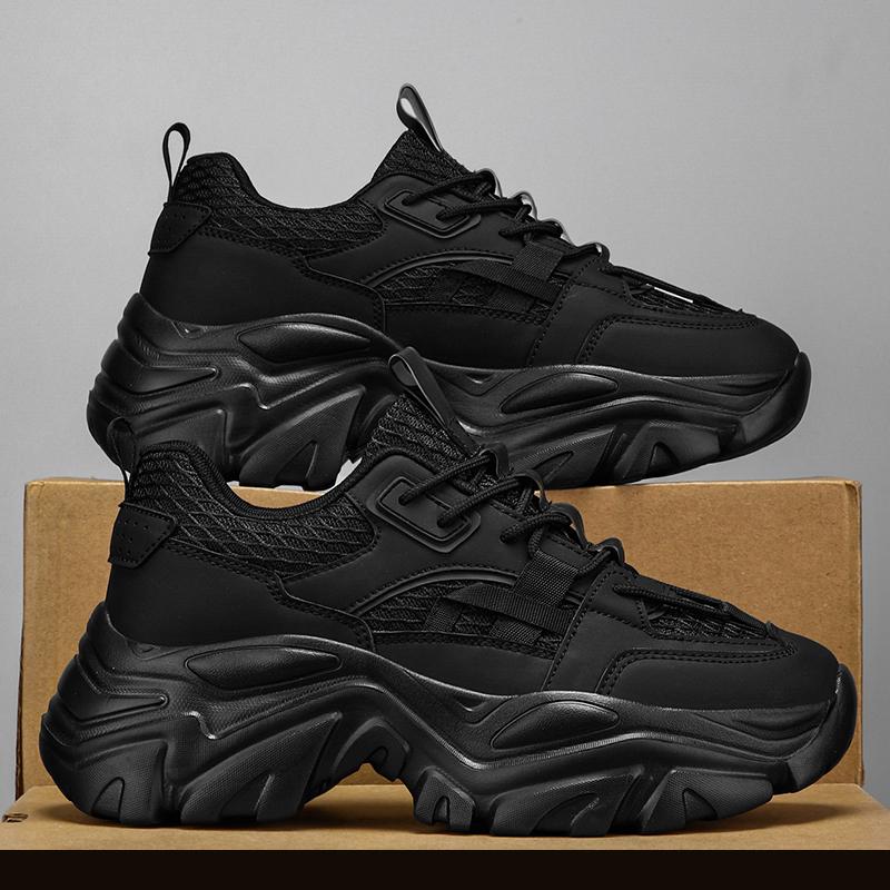 

Толстая подошва не кожаная повседневная обувь мужская мода женская мужская кроссовки роскошная мужская классическая дизайнерская обувь для отдыха тренд 2024 новый 39 чёрный