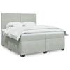 VidaXL Slatted Bed Base and Mattress Light Grey 200x200cm Velvet 3290996