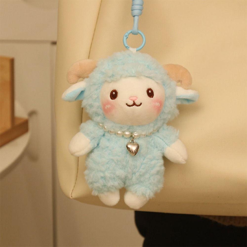 PP Cotton Little Sheep Plush Keychain Soft Comfortable Cartoon Animal Stuffed Doll Collection Cartoon Sheep Plush Keyring