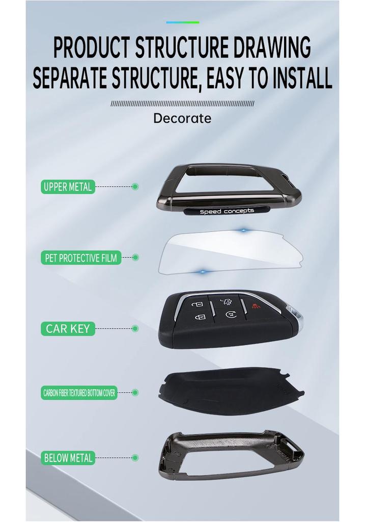 Cadillac Key Cover: High-End Metal Shell for XT6, XT5, CT5, XT4, CT6, ATSL, XTS