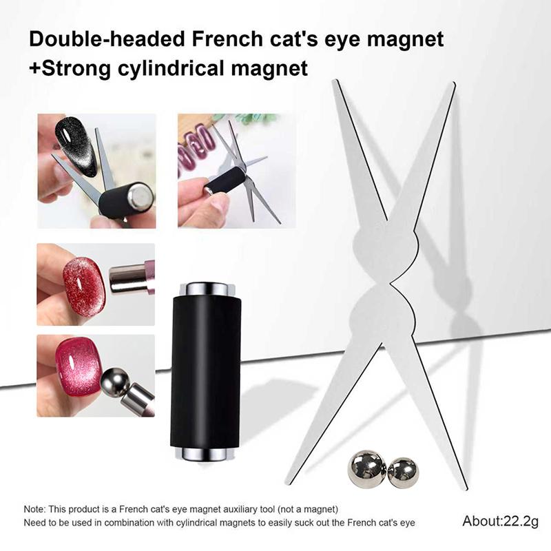 Nail Art Nail Strong Magnetic Stick With Cat Eye Magnetic Ball Double Head Cylindrical UV Gel Magnet Tools Nail Design Tools