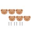 6pc Wooden Bear Knobs – Cute Animal Pull Handles For Cabinets & Drawers For Furniture Decorative Animal Drawer Knobs
