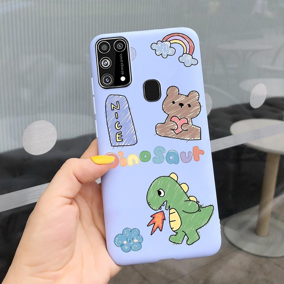 For Samsung Galaxy M31 Case SM-M315F Cute Bear Cartoon Painted Cover Phone Case For Samsung M31 M 31 GalaxyM31 Bumper Soft Funda