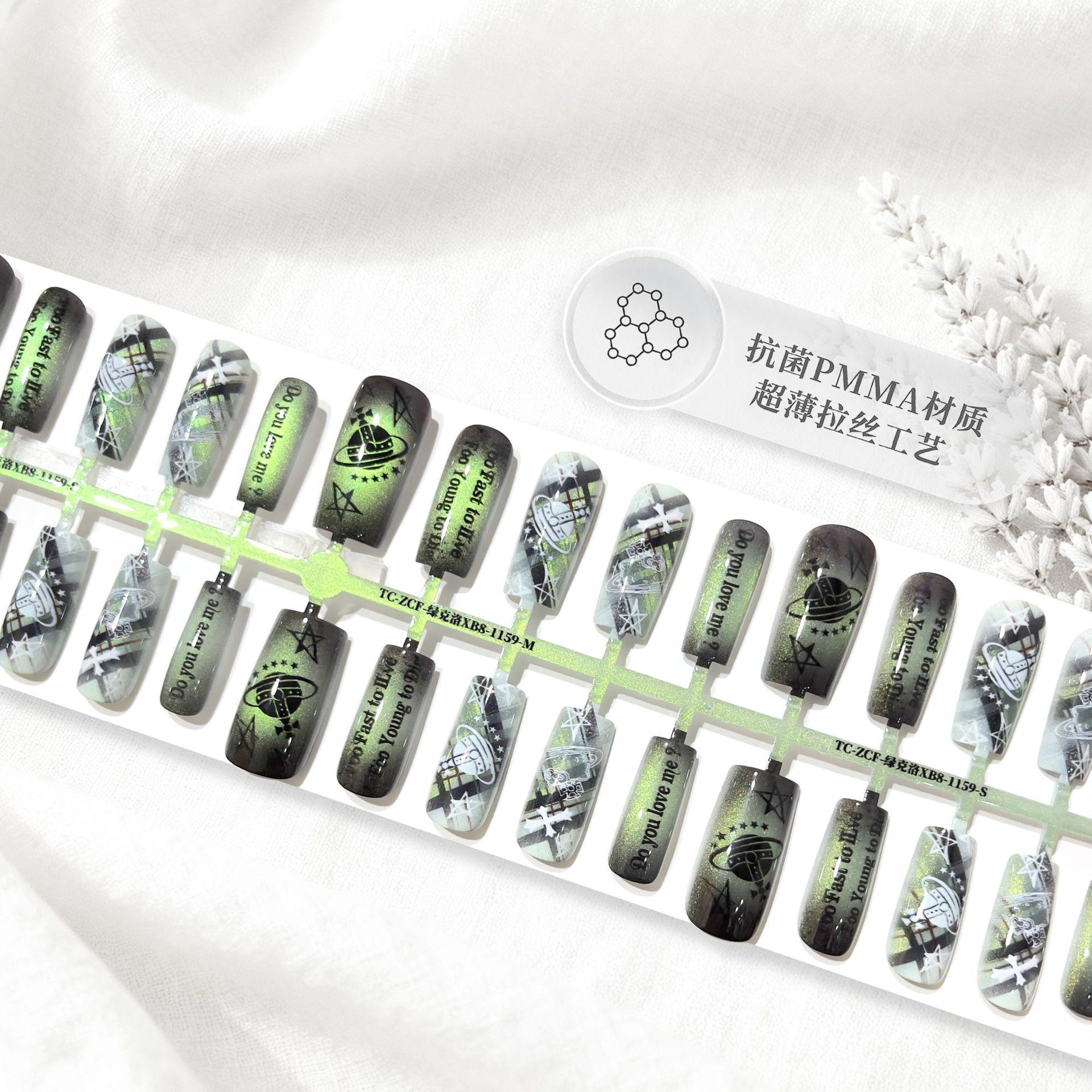 Gothic Dark Pre-made Nail Art Stickers - Wearable False Nail Tips