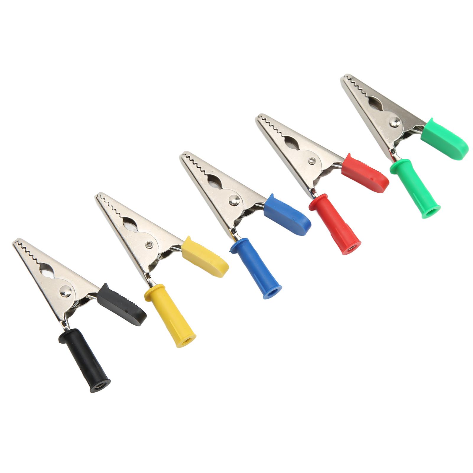 

5Pcs Testing Crocodiles Clip Brass PVC Car Battery Clamps for Electrical Projects 20mm 30A 3000V