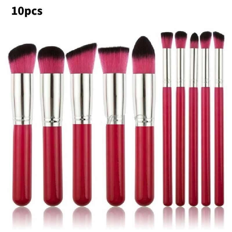 Cosmetic Brush Collection With Long Wooden Handles For Makeup Artists