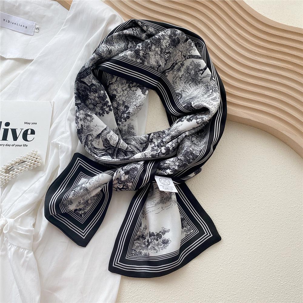 Silk Scarf for Women - Elegant Spring & Autumn Design, Lightweight & Fashionable