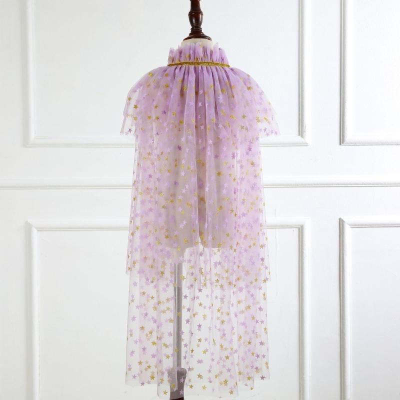 Princess Cape, Colorful Princess Cloak Girls Glittering Princess Dress Up Cape