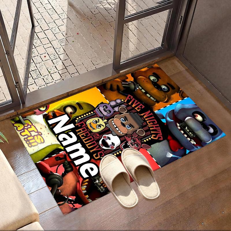 Custom Name Personalized Five Nights at Freddy's Print Carpet, Versatile Home Decor Rug, for Playroom, Apartment, Balcony, Entryway, Hallway Gift