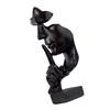 Thinker Statue Vivid Shape Compact Synthetic Resin Attractive Decorative Silence Is Golden Figurine for Home Black