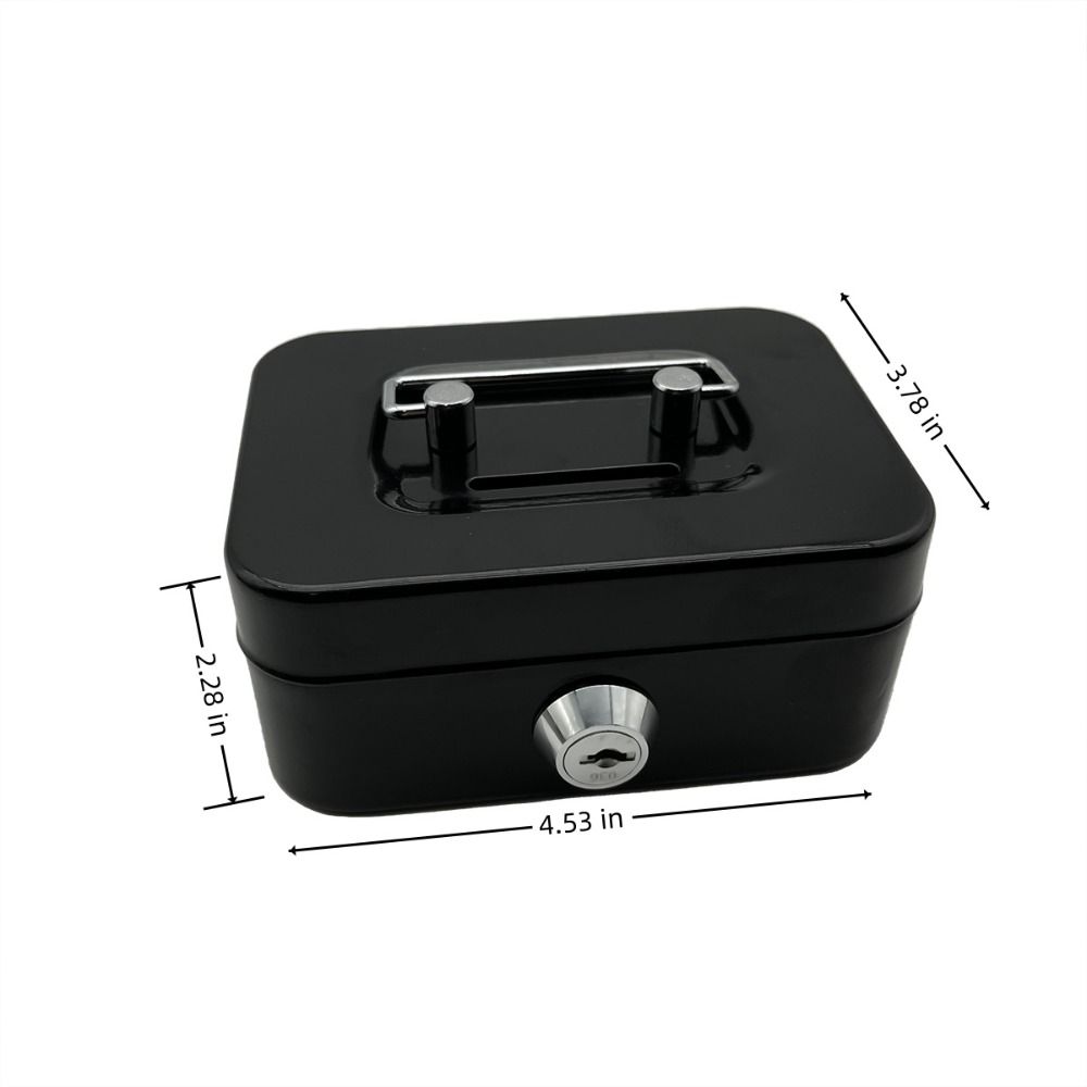 

Small Key Lock Cash Box Metal Money Organizer Home Gadget Cash Storage Box Kids чёрный