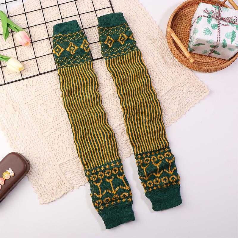 Jesienne i Zimowe Ciepłe Wełniane Dzianinowe Ocieplacze na Nogi Bez Palców Boho Luksusowe Pończochy Dla Kobiet Dziewcząt