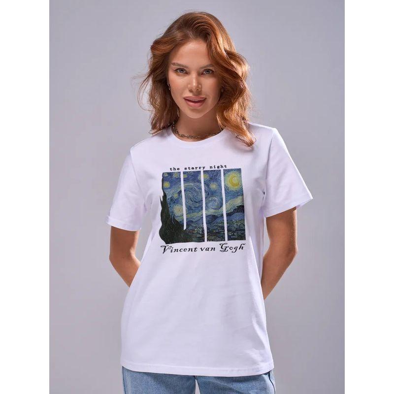 Western Style Fashion Casual Loose Print Short Sleeve Cotton T-shirt Top Loose Printed T-shirt Top