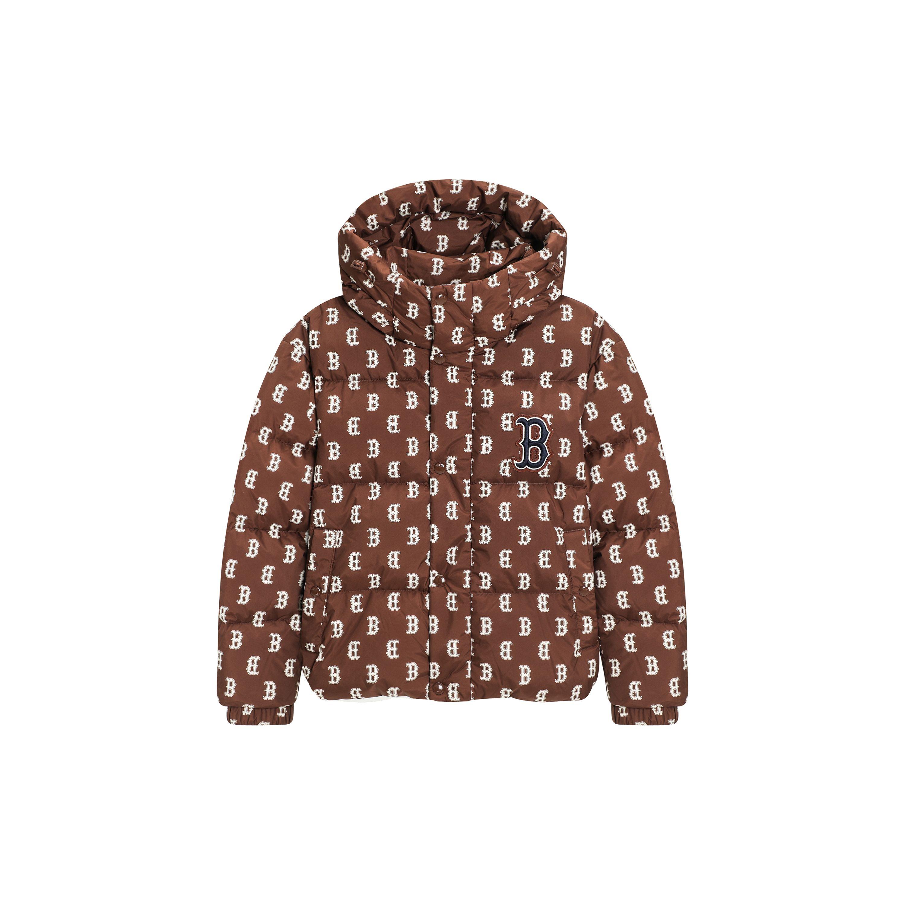 MLB FW22 Daunen Kurzjacke Floral Buchstaben Print Freizeit Locker Warm Kapuze Daunenjacke Unisex Jacke Dunkelbraun 3ADJM0326-43BRD S black